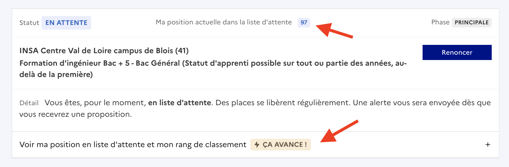 Parcoursup 2024 liste d
