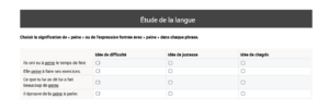 test français 6ième exemple question langue