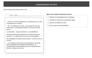 test de positionnement de seconde exemple de question en français