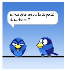 angry birds humour sur le poids du cartable scolaire