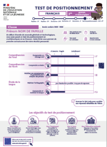 Fiche de restitution test de positionnement de seconde en français